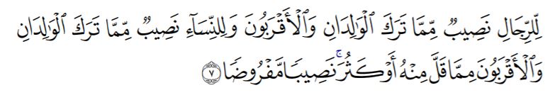 Ayat bahagian faraid telah ditetapkan