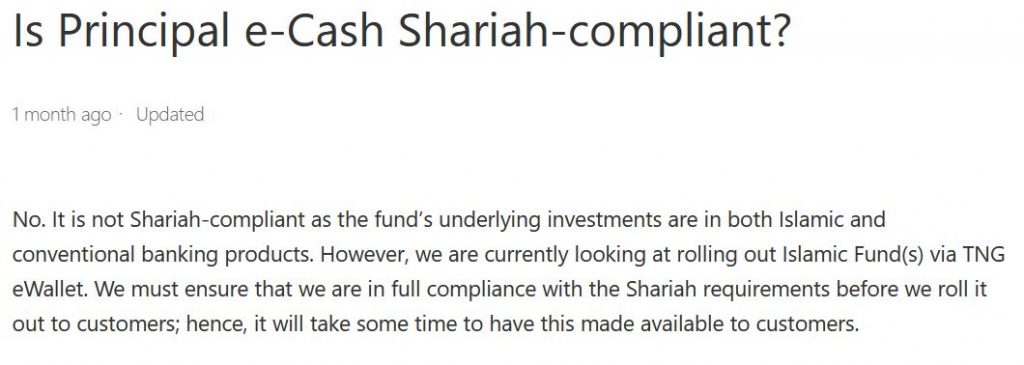 TNG GO+ tidak shariah compliant
